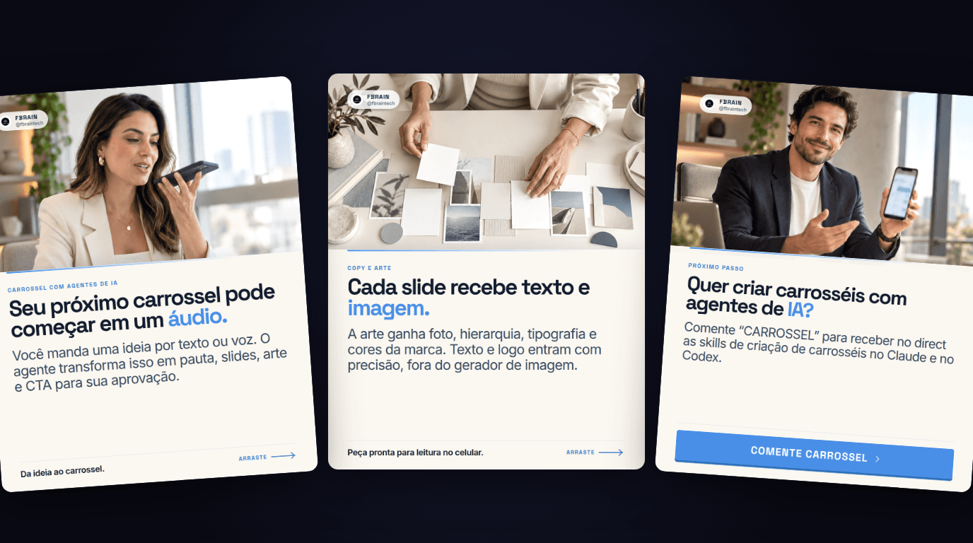 Skills de carrossel para Claude Code e Codex